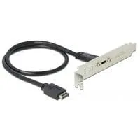 USB 3.2 Gen 2 Slotblech, Key A Stecker > USB-C Buchse, Kabel schwarz, 50cm, Laden mit bis zu 60 Watt
