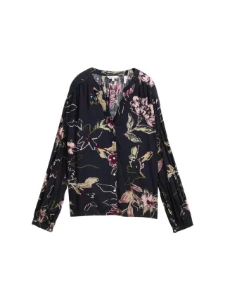 Tom Tailor - Loose Fit Bluse mit Muster blau - Gr. - 44