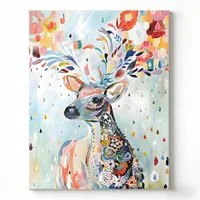Luckice Bild mit Rahmen Wandbilder 30x40 cm Wohnzimmer Wanddeko Schlafzimmer, (Zimmerdeko Wandgemälde Zimmer Deko auf Wand Dekoration Wall Art Aquarell - Blumen - Kunst - Modern Wohnzimmer Aesthetic Room Decor Deko Zimmer)