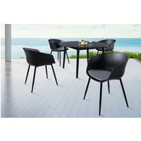 riess-ambiente Gartenstuhl DESIGNO schwarz (Einzelartikel, 1 St), Esszimmer · Kunststoff · Metall · mit Armlehne · Balkon · Outdoor