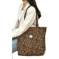 Bextsrack Schultertasche Canvas Handtasche Leopardenmuster Crossbody Tasche
