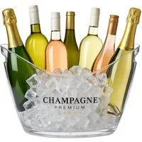 relaxdays Wein- und Sektkühler Eiseimer 8l transparent