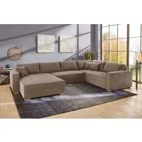 Jockenhöfer Gruppe Wohnlandschaft Brixen U-Form, B: 379 cm, mit Bettfunktion, Bettkasten & Zierkissen