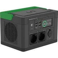 Schneider tragbare OffGrid Powerstation 330 schwarz/grün, Lithium-Ionen Akku 332Wh, 2x 230V 300W, 3x USB-A, 1x USB-C PD 60W