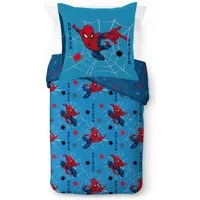 MARVEL Kinderbettwäsche Marvel Spiderman Bettbezug-Set 135x200 cm + Kissenbezug 80x80 cm, Washed Cotton, 2 teilig, 100 % Baumwolle, maschinenwaschbar, wendbar