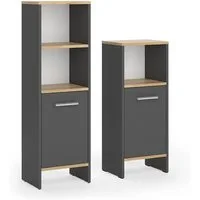 Vicco Badmöbel-Set Karli, Anthrazit/Goldkraft Eiche/Goldkraft Eiche, 2 Teile, (2-St)