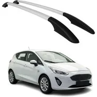 OMAC Dachträger Aluminium Dachreling für Ford Fiesta 2017-2021 Silber 2x (2-St), Rostbeständig, Einfache Montage, Korrosionsbeständig