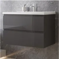 duschspa Waschtisch Badmöbel Set Waschbecken mit Unterschrank MDF, Beite 50/60/80/100 cm
