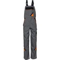 Artmas Arbeitslatzhose Arbeitslatzhose Latzhose Sicherheitshose Arbeitshose Berufskleidung Farbe: Stahl mit orangefarbenem und schwarzem Zubehör.