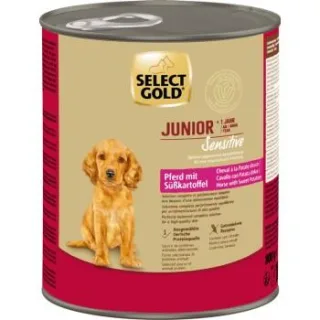 SELECT GOLD Nassfutter Hund Sensitive Junior Pferd mit Süßkartoffel 6x800 g