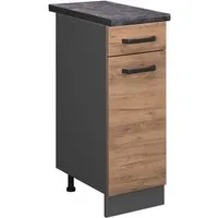 Vicco Unterschrank R-Line, Goldkraft Eiche/Anthrazit, 30 cm, AP Anthrazit (1-St)