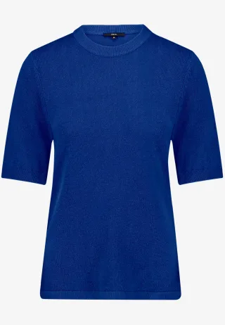 zero - Basic-Strickpullover kurzarm Sodalite Blue - Gr. - 36