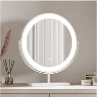 duschspa Kosmetikspiegel Schminkspiegel LED Kosmetikspiegel mit Beleuchtung Tischspiegel, mit Touch, 3 Lichtfarben Dimmbar, Memory-Helligkeit, 360° Drehbar