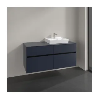 Villeroy und Boch Collaro Waschtischunterschrank C072B0VQ 120x54,8x50cm, Waschtisch rechts, LED-Beleuchtung 8,8 W, marine blue