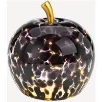 Seyila Home Dekofigur Dekorative Glas Apfel Leuchte mit LED, Crackle-Effekt, Goldener Stiel