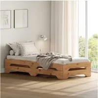 IDIMEX Funktionsbett RONNY, Gästebett aus Massivholz stapelbar eiche farben