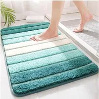 TUWENA Badematte Badematte rutschfest, Weich Badezimmerteppich Saugfähige Badteppich, Waschbar Badvorleger, Türmatte für Badezimmer, Dusche, Badewannen