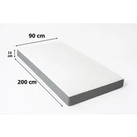 Klappmatratze 90x200 cm, Faltbettmatratze 13cm hoch, grau, Gunuss, 13 cm hoch, (Für Seiten/Rücken undBauchschlafer)