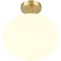 TRIO Leuchten LED Deckenleuchte, Dimmfunktion, LED wechselbar, Warmweiß, Deckenbeleuchtung mit Glas-kugel, Lampe für Treppenhaus Ø 30cm