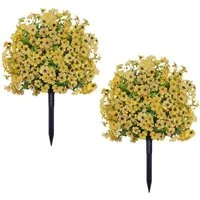 Kunstpflanze 2pcs Künstliche Sträucher für Outdoor mit Ground Spike, GarveeMore