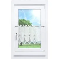 Plauener Spitze® Scheibengardine Tamar (1 St), transparent, HxB 47x48cm