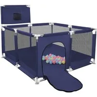 JEOBEST Laufstall Laufstall Baby 126x66cm Laufgitter baby Kinder laufgitter, Sicherer Spielbereich - mit Basketball-Netz und 50 Ozeanbälle