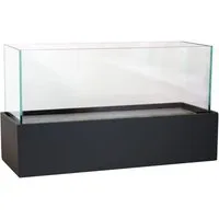 VIVANNO Windlicht Fiberglas CANDELITO Rechteckig - Schwarz Matt (1 St), 50x20x29 cm