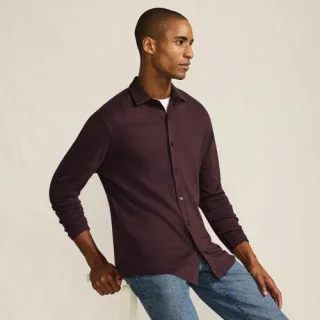 Jerseyhemd aus Baumwolle für Herren, Herren, size: regular, Braun, Baumwolle, by Lands' End
