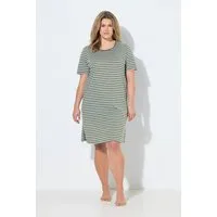 Ulla Popken Bigshirt Bigshirt Ringel Rundhals Halbarm Biobaumwolle