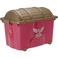 Spetebo Spielzeugtruhe Kinder Rollbox PRINZESSIN mit Deckel 57 Liter (Set, 1 St., Box mit Deckel), Kinderzimmer, Aufbewahrung, Rollbox, kinderleicht verschließen