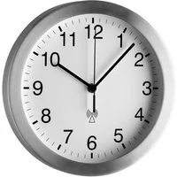 TFA Dostmann Funkwanduhr 98.1091.02 Lausanne analog, gebürstetes Aluminium, Scheibe aus echtem Glas