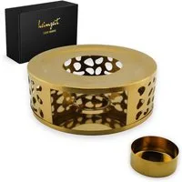 heimzeit Stövchen heimzeit Stövchen mit Teelichthalter Edelstahl, (Set), Teewärmer für Teekannen und Kaffeekannen