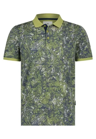 State of Art - Piqué-Poloshirt mit digitalem Print grün - Gr. - L