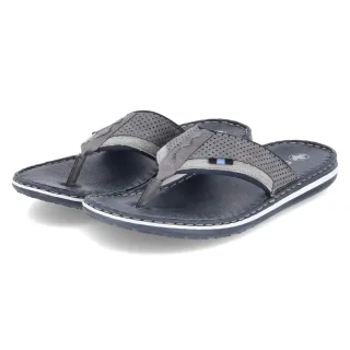 Rieker Zehentrenner - Gr. 44 - Grau - Textil & Synthetik