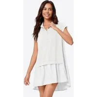 Imily Bela Sweatkleid Damen Freizeit Minikleid (Packung, 1-tlg., 1per-Pack) V-Ausschnitt