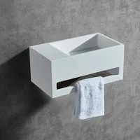 Bernstein Waschtisch BA2105 35,5cm Weiß matt, Gäste-WC Waschbecken Ablage links weiße Blende