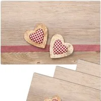 matches21 HOME & HOBBY Platzset Abwaschbare Tischsets 4er Set Landhaus-Stil Herzen, (4-St), Platzsets als Tisch-Untersetzer und Tisch-Deko für Esstisch Teller
