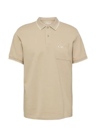 s.Oliver Red Label - Poloshirt aus Baumwoll-Piqué mit Logo und Brusttasche beige - Gr. - XL