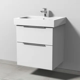 Sanipa 3way Waschtischunterbau zu Geberit iCon Waschtisch mit 2 Auszügen, Weiß-Soft UM65043