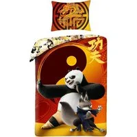 Kung Fu Panda Bettwäsche Set aus Baumwolle Deckenbezug 140 × 200 cm mit 70 × 90 cm Kissenbezug, Baumwolle, 2 teilig
