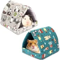 Ledander Tierhaus Meerschweinchen Haus,Hamster Versteck,waschbar, 2 Stück, für Mäuse, Chinchillas, Hamster,Igel, Frettchen, Bardrachen und Ratten