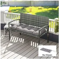 Outsunny Bankauflage mit Bändern, wasserabweisend, UPF50+, (Bankkissen, 1 St., Outdoor Sitzkissen), für Gartenmöbel, Sitzbank, 105 x 46 x 12,5 cm, Grau
