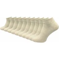 GAWILO Sneakersocken aus 100% Baumwolle für Damen (10-Paar) ohne drückende Naht über den Zehen - atmungsaktiv - absolut blickdicht