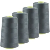 maDDma 4 x 4572m Qualitäts Overlockgarn Nähgarn Polyester Overlockgarn, 4 m, A742 staubgrau