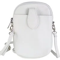 MIRROSI Handytasche Damen Kleine Umhängetasche aus Echtleder Made in Itlay (ca. 14x21x3cm), Mini Handytasche zum Umhängen, Handy Tasche