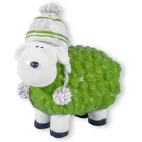 colourliving Tierfigur Lustige Deko-Gartenfigur Schaf mit Mütze (1 St), 4 verschiedene Farben zur Auswahl: Weiß, Blau, Rot, Grün