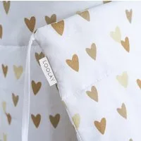 Loolay Bettnestchen HERZCHEN Beige Braun Baumwolle Atmungsaktives Babybett BETTUMRANDUNG, (Bett 140x70cm - 420, 210 cm, 120x60cm - 360, 180 cm, Babyaussttatung Umrandung Kopfschutz Kantenschutz Bettschlange), Super PREMIUM Baby GESCHENK! 100% Natural