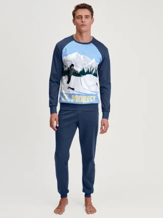 CALIDA - HERREN Pyjama mit Bündchen insignia blue - Gr. - L