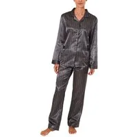 Normann Pyjama Langer Satin Pyjama, durchgeknöpft - 61509