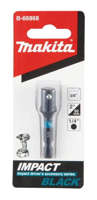 Makita Adapter von 1/4" 6KT auf 3/8" 4KT, 3/8"-Vierkant - 50 mm - 1 Stück - B-66868